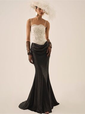 $589 NWOT For Love And Lemons “Karissa” Maxi Gown in Cream Sz 4